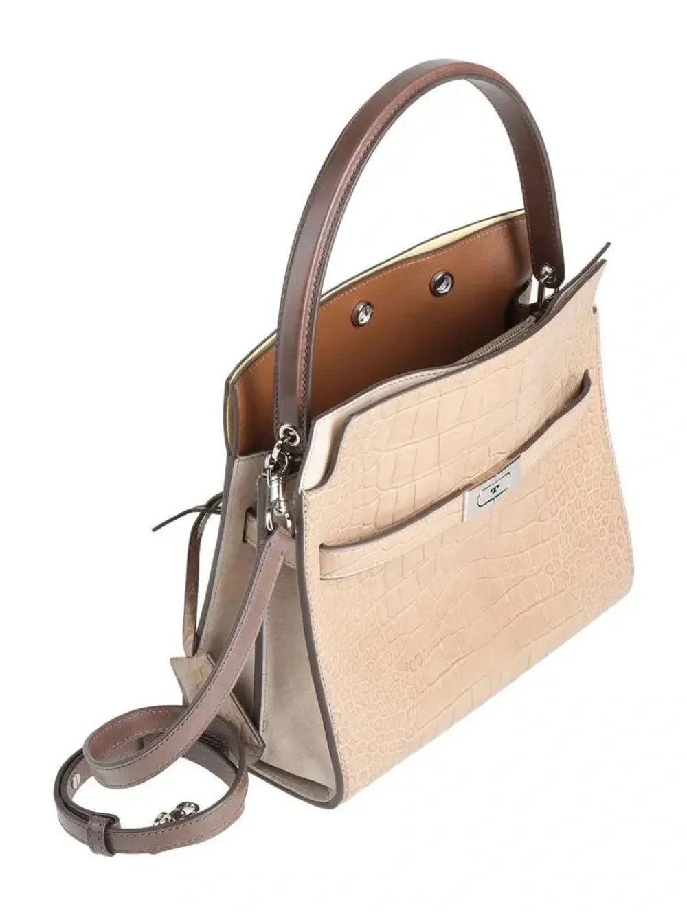 Tory Burch Small Lee Radziwill Embossed Double Bag $1,098